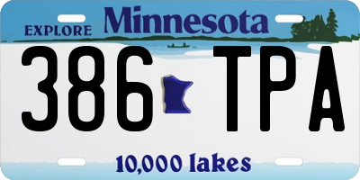 MN license plate 386TPA