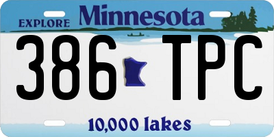 MN license plate 386TPC