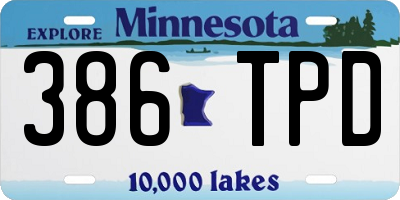 MN license plate 386TPD