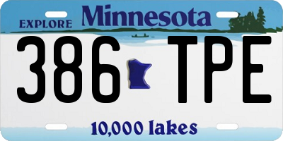MN license plate 386TPE