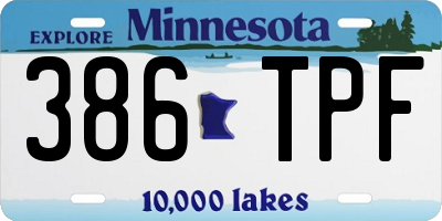MN license plate 386TPF