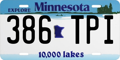 MN license plate 386TPI