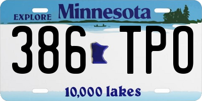 MN license plate 386TPO