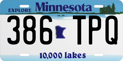 MN license plate 386TPQ