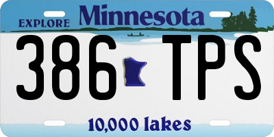 MN license plate 386TPS