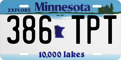 MN license plate 386TPT