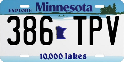 MN license plate 386TPV
