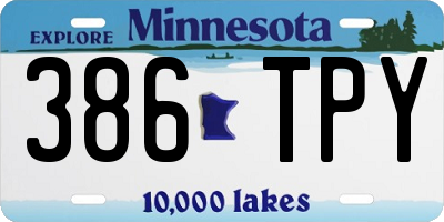 MN license plate 386TPY