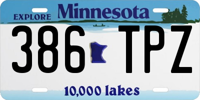 MN license plate 386TPZ