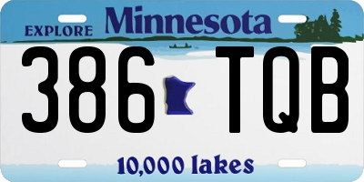 MN license plate 386TQB