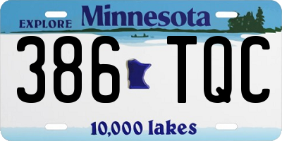 MN license plate 386TQC
