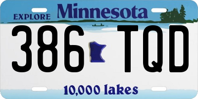 MN license plate 386TQD