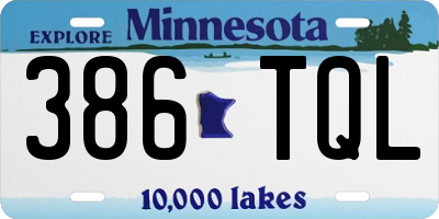 MN license plate 386TQL