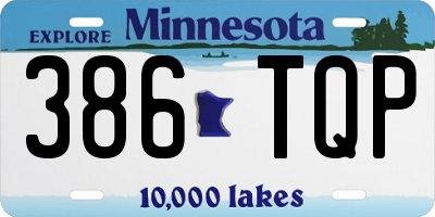 MN license plate 386TQP