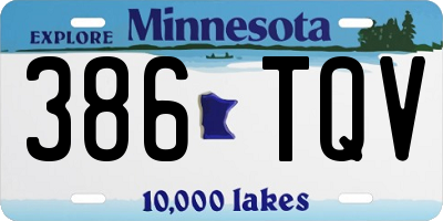 MN license plate 386TQV