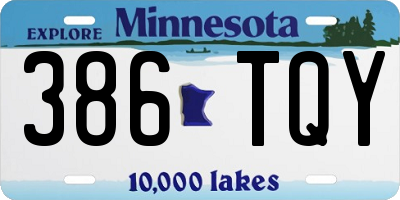 MN license plate 386TQY