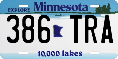 MN license plate 386TRA