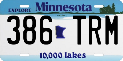 MN license plate 386TRM