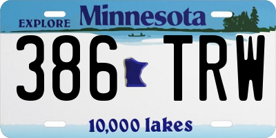 MN license plate 386TRW
