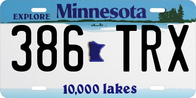MN license plate 386TRX
