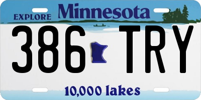 MN license plate 386TRY