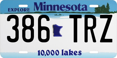 MN license plate 386TRZ