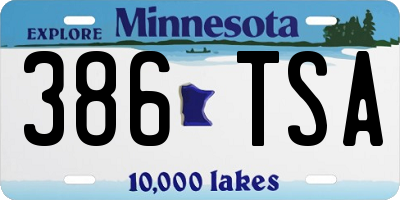 MN license plate 386TSA
