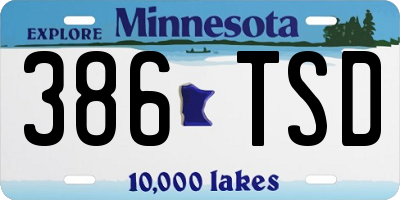 MN license plate 386TSD