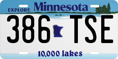 MN license plate 386TSE