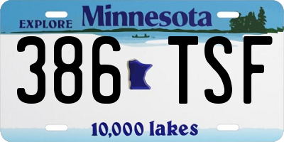 MN license plate 386TSF
