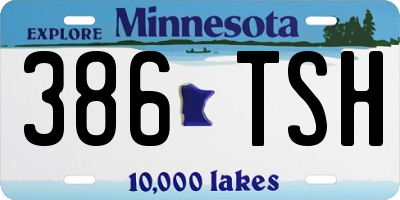 MN license plate 386TSH