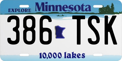 MN license plate 386TSK