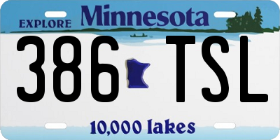 MN license plate 386TSL