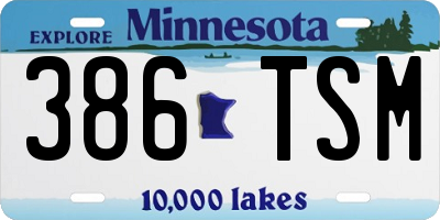 MN license plate 386TSM