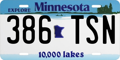 MN license plate 386TSN
