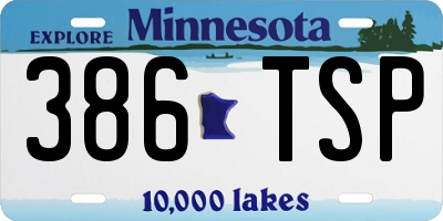 MN license plate 386TSP