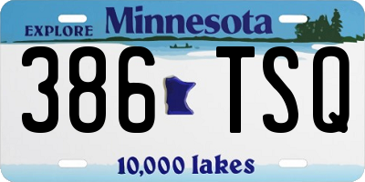 MN license plate 386TSQ