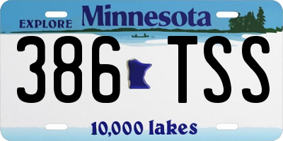 MN license plate 386TSS