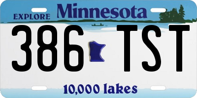 MN license plate 386TST