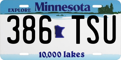 MN license plate 386TSU