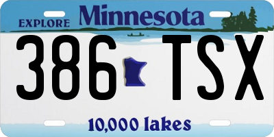 MN license plate 386TSX