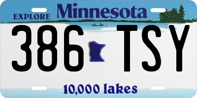 MN license plate 386TSY