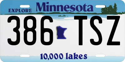 MN license plate 386TSZ