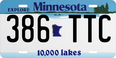 MN license plate 386TTC