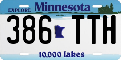 MN license plate 386TTH