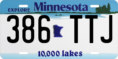 MN license plate 386TTJ