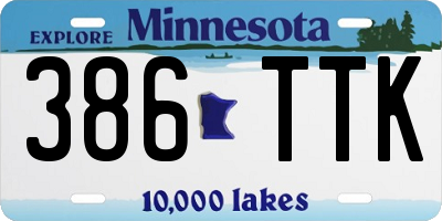 MN license plate 386TTK