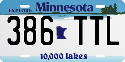 MN license plate 386TTL