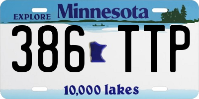 MN license plate 386TTP