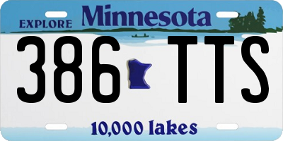 MN license plate 386TTS